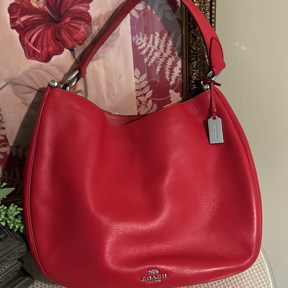 Coach Red Leather Hobo Bag - Picture 6 of 15